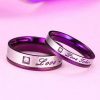 Purple Titanium Steel Couple Rings - Unique Wedding Bands for Him & Her