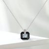 Emerald Cut White Sapphire Pendant Necklace - Sterling Silver