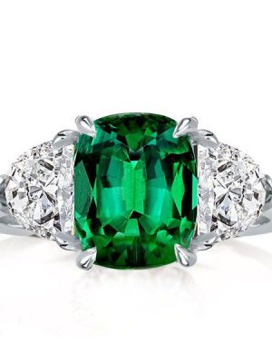Cushion Cut Sapphire Ring - 925 Sterling Silver - 3.00 CT