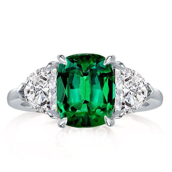 Cushion Cut Sapphire Ring - 925 Sterling Silver - 3.00 CT