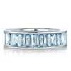 Sterling Silver Aquamarine Eternity Band Ring - 925 Silver