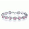 Sterling Silver Pink Pear Cut Tennis Bracelet - 5.20 CT. TW