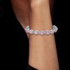 Sterling Silver Pink Pear Cut Tennis Bracelet - 5.20 CT. TW