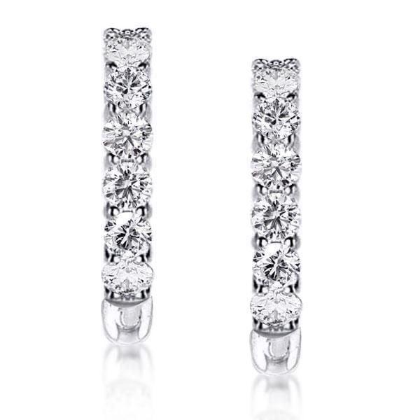 13.27mm Sterling Silver Hoop Earrings with Rhodium Finish