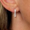 13.27mm Sterling Silver Hoop Earrings with Rhodium Finish