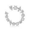Mixed Shape Sapphire Pendant Necklace and Earrings Jewelry Set in Rhodium Plated 925 Sterling Silver