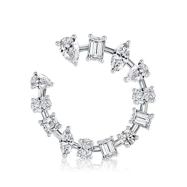 Mixed Shape Sapphire Pendant Necklace and Earrings Jewelry Set in Rhodium Plated 925 Sterling Silver