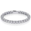 Emerald Cut Halo Tennis Bracelet in 925 Sterling Silver | Multiple Lengths Available