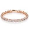 Emerald Cut Halo Tennis Bracelet in 925 Sterling Silver | Multiple Lengths Available