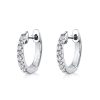 Sterling Silver Half Stone Round Cut Hoop Earrings for Women
