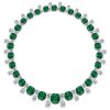 Cushion Cut Emerald Pendant Necklace in Sterling Silver