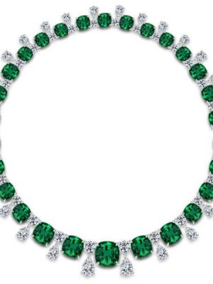 Cushion Cut Emerald Pendant Necklace in Sterling Silver