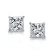 Princess Cut White Sapphire Stud Earrings - Sterling Silver