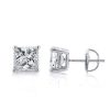 Princess Cut White Sapphire Stud Earrings - Sterling Silver