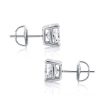 Princess Cut White Sapphire Stud Earrings - Sterling Silver