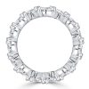 Emerald & Pear & Marquise Cut Wedding Band - Sterling Silver Triple Row Ring