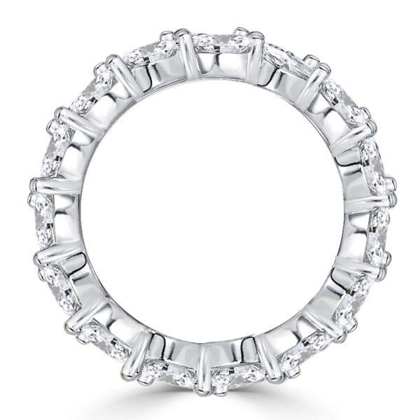 Emerald & Pear & Marquise Cut Wedding Band - Sterling Silver Triple Row Ring
