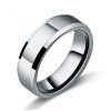 Halo Cushion White Sapphire Wedding Ring Set - Sterling Silver & Titanium