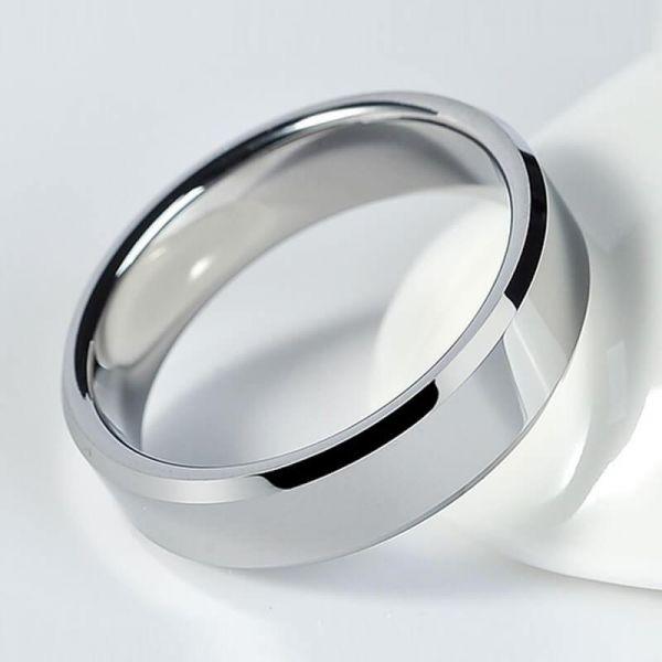 Halo Cushion White Sapphire Wedding Ring Set - Sterling Silver & Titanium