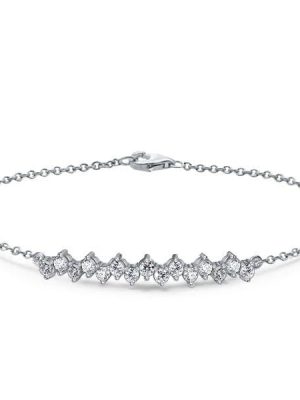 Sterling Silver Round Cut Chain Bracelet | 0.70 CT. TW. | Rhodium Plated