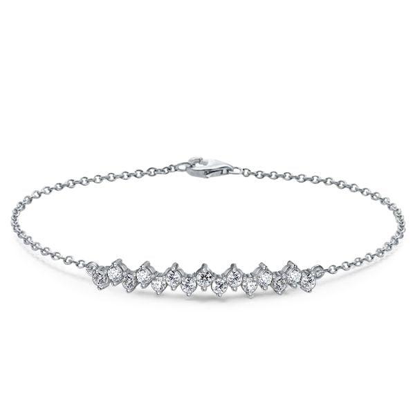 Sterling Silver Round Cut Chain Bracelet | 0.70 CT. TW. | Rhodium Plated