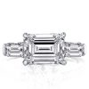 2.33 CTW Engagement Ring Sterling Silver with Rhodium Finish
