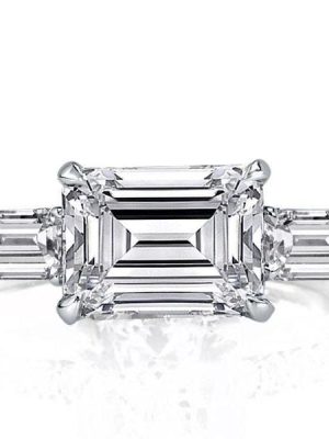 2.33 CTW Engagement Ring Sterling Silver with Rhodium Finish