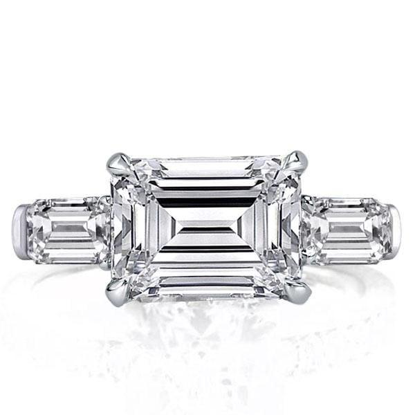 2.33 CTW Engagement Ring Sterling Silver with Rhodium Finish