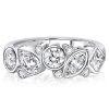 Bezel-Set Multi-Shape Half Eternity Anniversary Band in Sterling Silver (2.00 CT. TW.)
