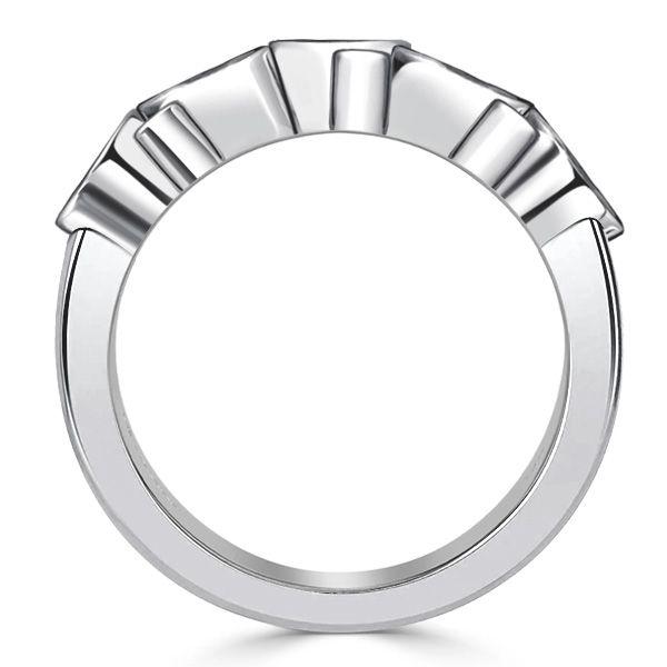 Bezel-Set Multi-Shape Half Eternity Anniversary Band in Sterling Silver (2.00 CT. TW.)