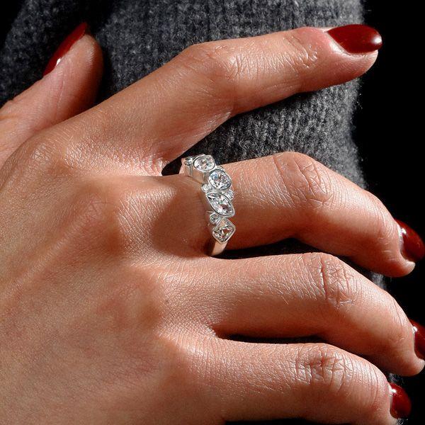 Bezel-Set Multi-Shape Half Eternity Anniversary Band in Sterling Silver (2.00 CT. TW.)