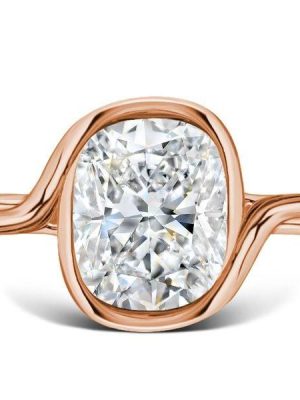 Vintage Cushion Solitaire Engagement Ring, 4.00 CT. TW., 18K Rose Gold Plated Sterling Silver