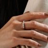 Thin Baguette Wedding Band - Sterling Silver Ring with 0.48 CT. TW