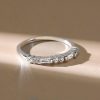 Thin Baguette Wedding Band - Sterling Silver Ring with 0.48 CT. TW