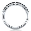 Black Chevron Wedding Band for Women - Sterling Silver Matching Ring