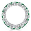Emerald & Sapphire Pear Eternity Band - Sterling Silver Wedding Ring