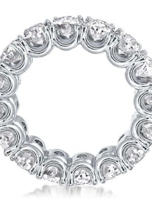 Round Eternity Womens Wedding Band in 925 Sterling Silver with Simulated Diamonds