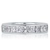Asscher Cut White Sapphire Eternity Band - 925 Sterling Silver Wedding Ring
