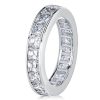 Asscher Cut White Sapphire Eternity Band - 925 Sterling Silver Wedding Ring