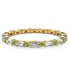 Peridot Eternity Wedding Band - Baguette Cut 925 Sterling Silver Ring