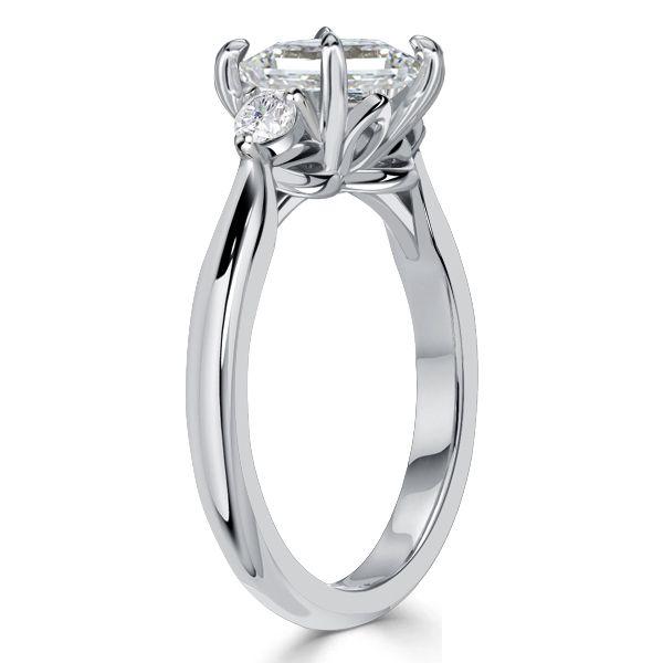 Emerald Cut Three Stone Ring - 925 Sterling Silver - Travel Wedding, 1.95 CTW
