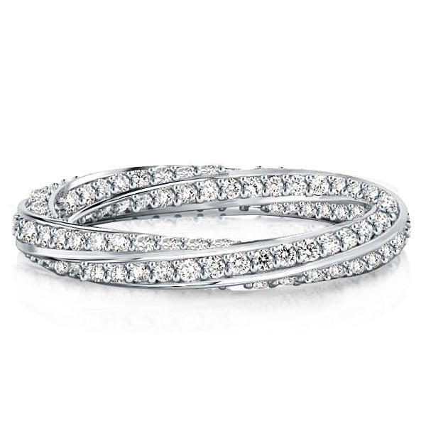 9.25 CT. TW. Round Cut Infinity Eternity Wedding Band in Rhodium-Plated Sterling Silver