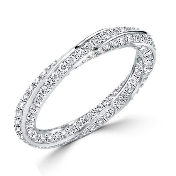 9.25 CT. TW. Round Cut Infinity Eternity Wedding Band in Rhodium-Plated Sterling Silver