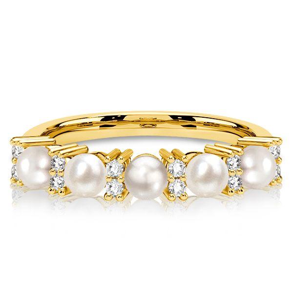 Pearl Eternity Band Ring - 925 Sterling Silver Wedding Band - Gold/Rose Gold Options