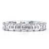 Eternity Asscher Cut Created White Sapphire Wedding Band for Women - Sterling Silver