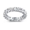 Eternity Asscher Cut Created White Sapphire Wedding Band for Women - Sterling Silver
