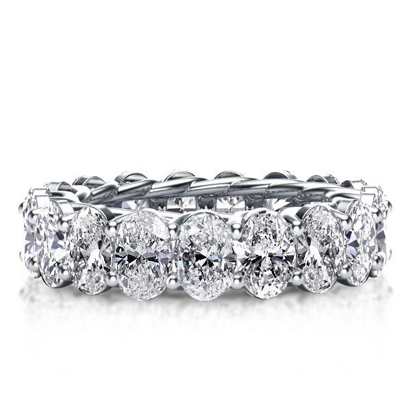 Eternity Oval Created White Sapphire Wedding Band - Platinum Style Sterling Silver