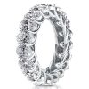 Eternity Oval Created White Sapphire Wedding Band - Platinum Style Sterling Silver