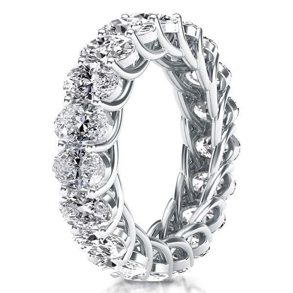 Eternity Oval Created White Sapphire Wedding Band - Platinum Style Sterling Silver