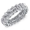 Eternity Oval Created White Sapphire Wedding Band - Platinum Style Sterling Silver